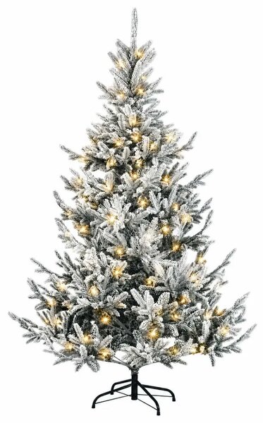 Umjetno božićno drvce s nogom 120 cm 150 LED lampica - Zelena i bijela 120 cm s LED svjetlima