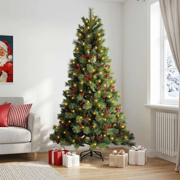 Umjetno božićno drvce s nogom 150 cm 150 LED lampica - 150 cm s LED svjetlima