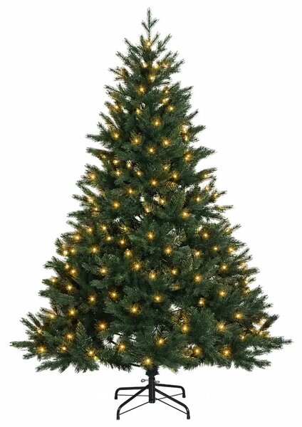 Umjetno božićno drvce s nogom 120 cm 150 LED lampica - Zelena 120 cm s LED svjetlima
