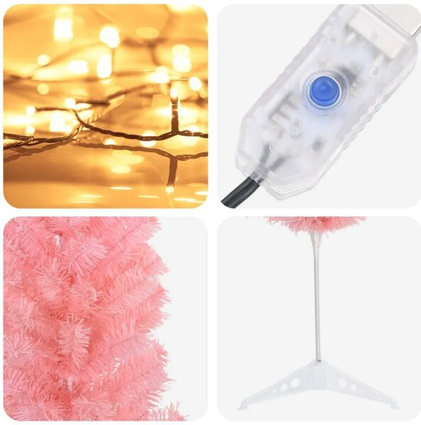 Umjetno vitko božićno drvce 120 cm 150 LED lampica Topla bijela - 120 cm s LED svjetlima