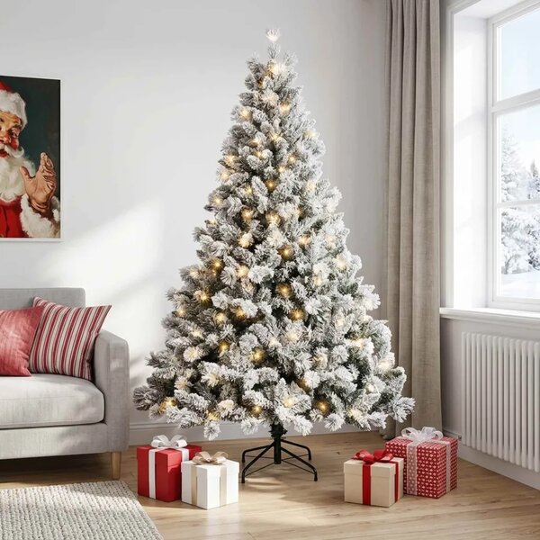 Umjetno božićno drvce s nogom 120 cm 150 LED lampica - Bijela 120 cm s LED svjetlima