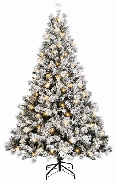 Umjetno božićno drvce s nogom 120 cm 150 LED lampica - Bijela 120 cm s LED svjetlima