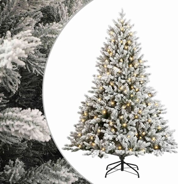 Umjetno božićno drvce s nogom 120 cm 150 LED lampica - Bijela 120 cm s LED svjetlima