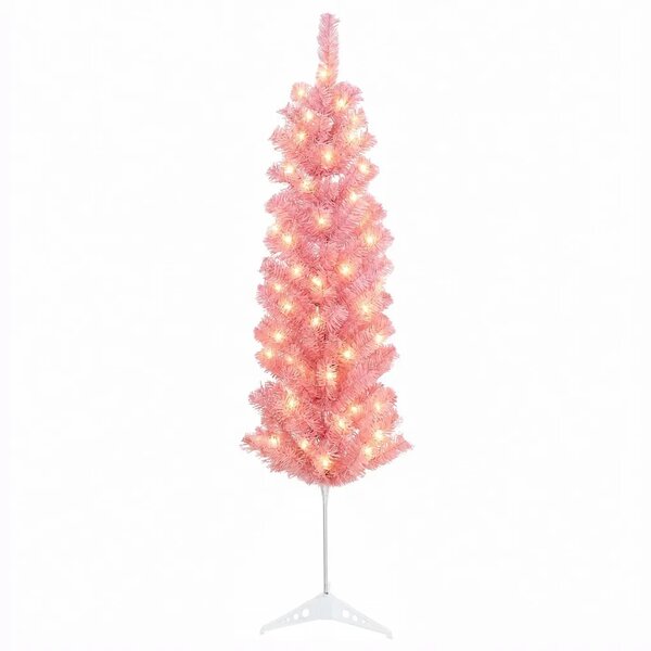 Umjetno vitko božićno drvce 120 cm 150 LED lampica Topla bijela - 120 cm s LED svjetlima