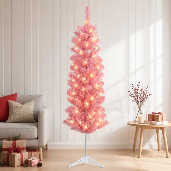 Umjetno vitko božićno drvce 120 cm 150 LED lampica Topla bijela - 120 cm s LED svjetlima