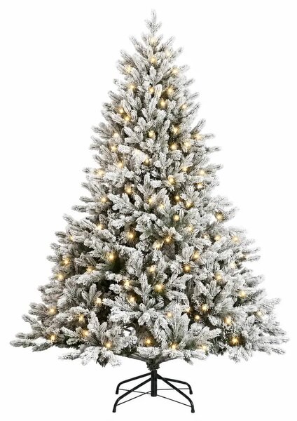 Umjetno božićno drvce s nogom 120 cm 150 LED lampica - Bijela 120 cm s LED svjetlima