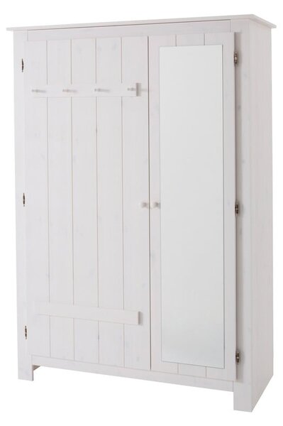 Bijeli ormar od masivnog bora s ogledalom 120x170 cm Bertram – Støraa