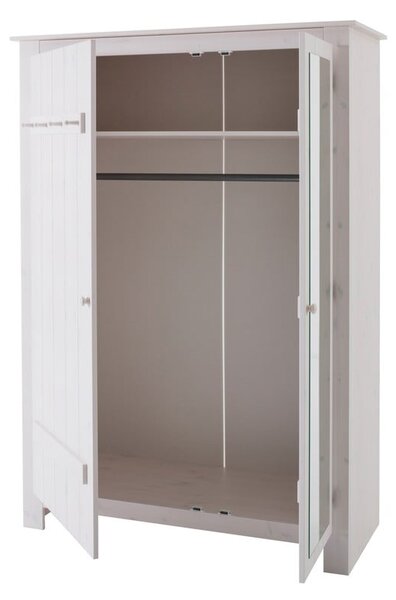 Bijeli ormar od masivnog bora s ogledalom 120x170 cm Bertram – Støraa