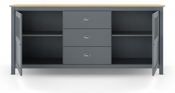 Komoda prljavo zelena od masivnog bora 180x80x40 cm Misti – Marckeric