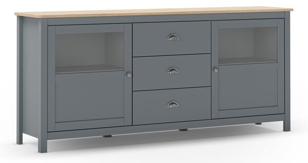 Komoda prljavo zelena od masivnog bora 180x80x40 cm Misti – Marckeric
