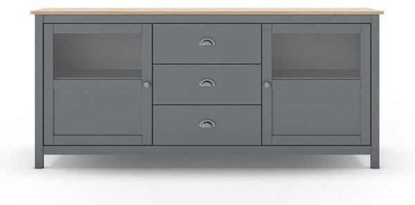 Komoda prljavo zelena od masivnog bora 180x80x40 cm Misti – Marckeric