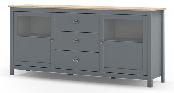 Komoda prljavo zelena od masivnog bora 180x80x40 cm Misti – Marckeric