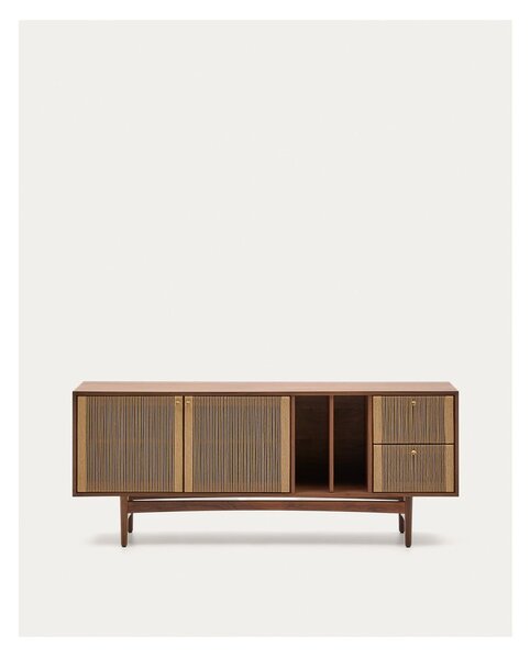 Smeđa niska komoda u dekoru oraha 180x73 cm Elan – Kave Home