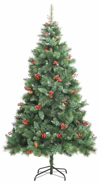 Umjetno božićno drvce 300 LED lampica Topla bijela PVC i metal - 240 cm s LED-ima i ružičastim kuglicama