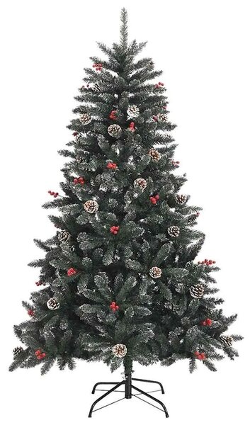 Umjetno božićno drvce Zelena 120 cm PVC Plastika i Čelik - 120 cm s LED-ima i ružičastim zlatnim kuglicama