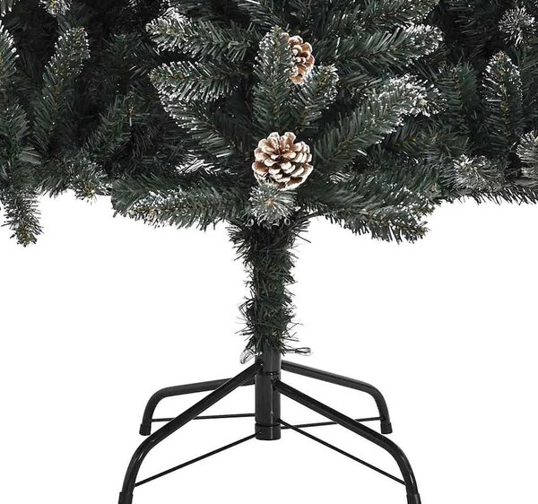 Umjetno božićno drvce Zelena 120 cm PVC Plastika i Čelik - 120 cm s LED-ima i ružičastim zlatnim kuglicama