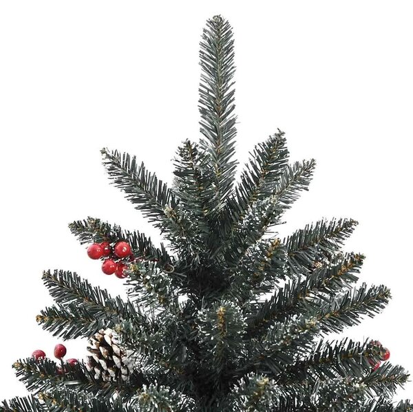 Umjetno božićno drvce Zelena 120 cm PVC Plastika i Čelik - 120 cm s LED-ima i ružičastim zlatnim kuglicama