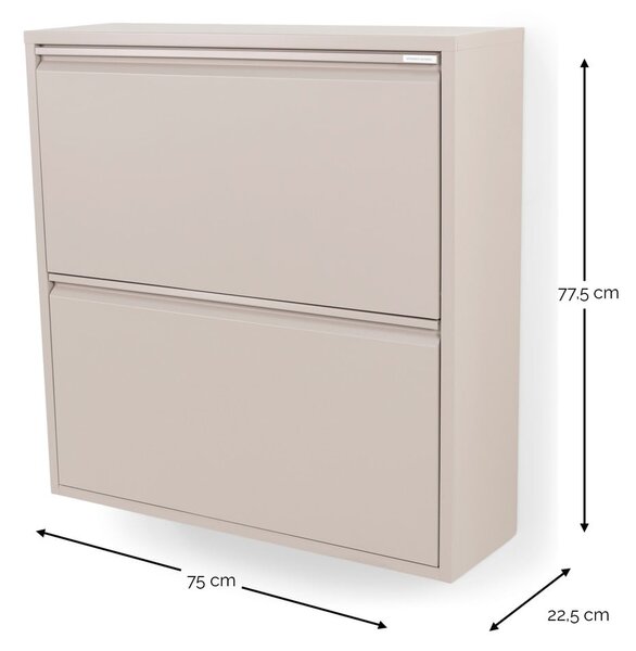 Smeđe-sivi metalni preklopni ormarić za cipele 75x77,5x22,5 cm Billy – Spinder Design