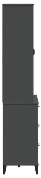 Visoka komoda VIKEN antracit siva 80x40x190 cm masivna borovina - Antracit siva