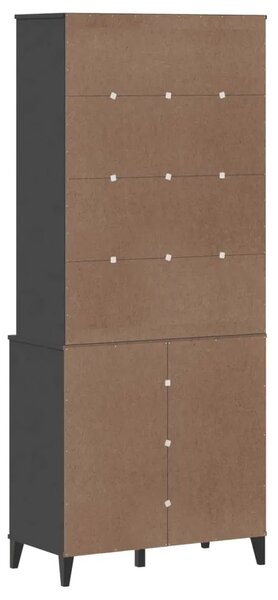 Visoka komoda VIKEN antracit siva 80x40x190 cm masivna borovina - Antracit siva