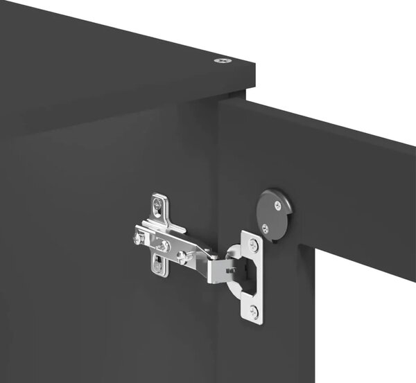Visoka komoda VIKEN antracit siva 80x40x190 cm masivna borovina - Antracit siva