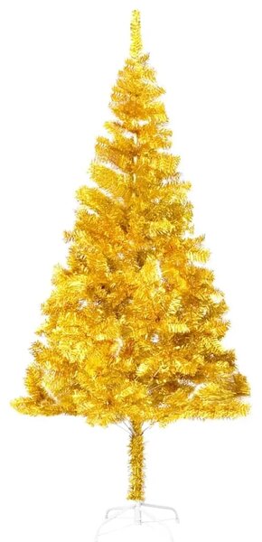 Umjetno osvijetljeno božićno drvce s kuglicama zlatno 180cm PET - Zlatno s LED-ima i ružičasto zlatnim kuglicama