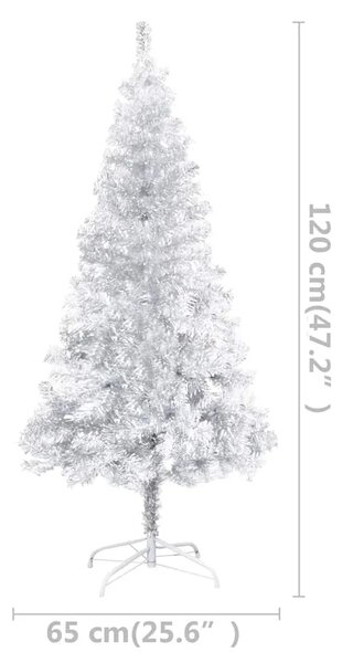 Umjetno osvijetljeno božićno drvce i kuglice srebrno 120 cm PET - Srebrna 120 cm s 150 LED dioda i ružičastim zlatnim kuglicama
