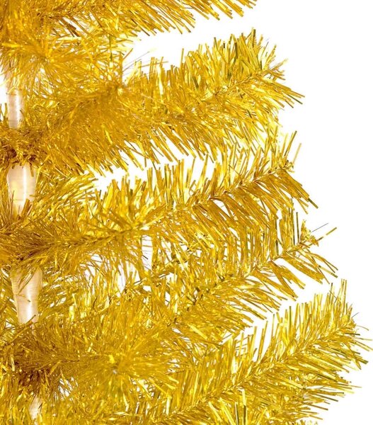 Umjetno osvijetljeno božićno drvce s kuglicama zlatno 180cm PET - Zlatno s LED-ima i ružičasto zlatnim kuglicama