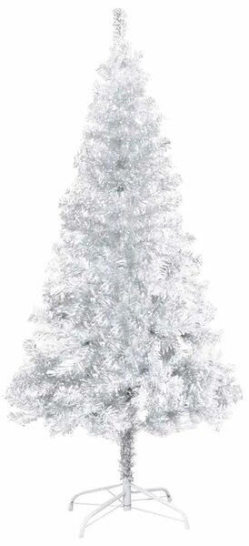 Umjetno osvijetljeno božićno drvce i kuglice srebrno 120 cm PET - Srebrna 120 cm s 150 LED dioda i ružičastim zlatnim kuglicama