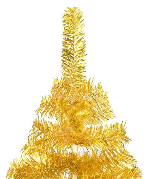 Umjetno osvijetljeno božićno drvce s kuglicama zlatno 180cm PET - Zlatno s LED-ima i ružičasto zlatnim kuglicama