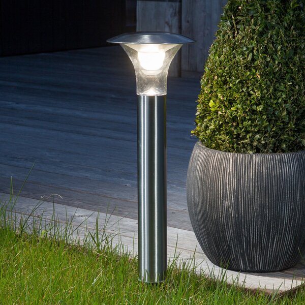 Lindby Jolin solarna LED svjetiljka s šiljkom za tlo, 66 cm, nehrđajući čelik, Metalik, Metal