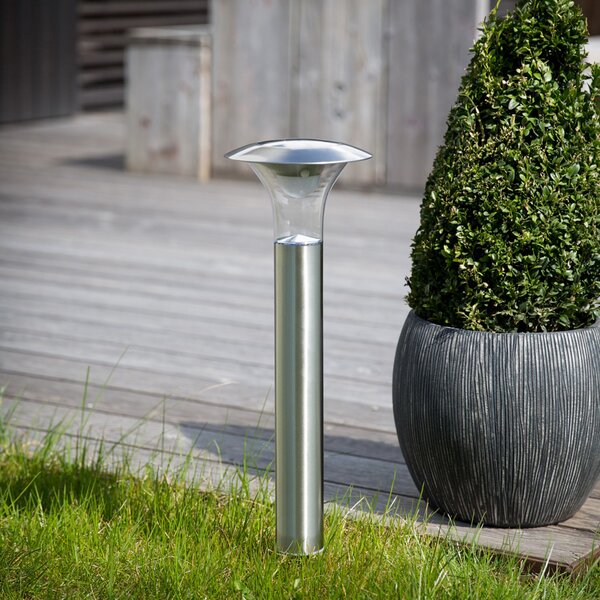Lindby Jolin solarna LED svjetiljka s šiljkom za tlo, 66 cm, nehrđajući čelik, Metalik, Metal