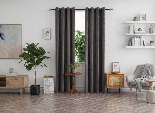 Zamračujuća zavjesa DUNES VELVET 140x250 cm, tamno siva Sistem za vješanje: Metalni prstenovi