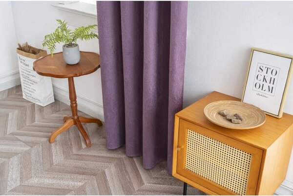 Zamračujuća zavjesa DUNES VELVET 140x250 cm, ljubičasta Sistem za vješanje: Metalni prstenovi