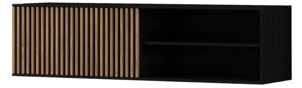 Akcija Viseći TV ormarić MEORATI 150x40 cm, crna/hrast artisan II. kvaliteta