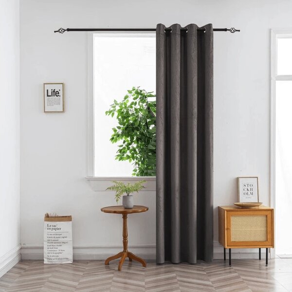 Zamračujuća zavjesa DUNES VELVET 140x250 cm, tamno siva Sistem za vješanje: Metalni prstenovi