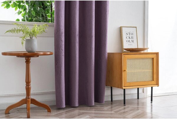 Zamračujuća zavjesa DUNES VELVET 140x250 cm, ljubičasta Sistem za vješanje: Metalni prstenovi