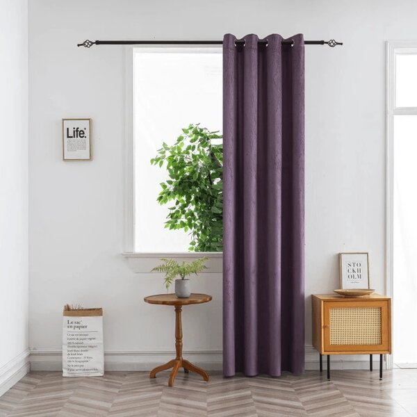 Zamračujuća zavjesa DUNES VELVET 140x250 cm, ljubičasta Sistem za vješanje: Metalni prstenovi