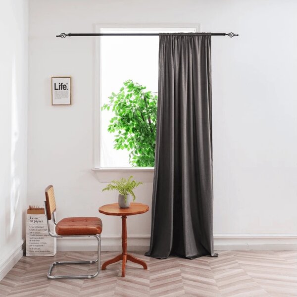 Zamračujuća zavjesa DUNES VELVET 140x250 cm, tamno siva Sistem za vješanje: Metalni prstenovi