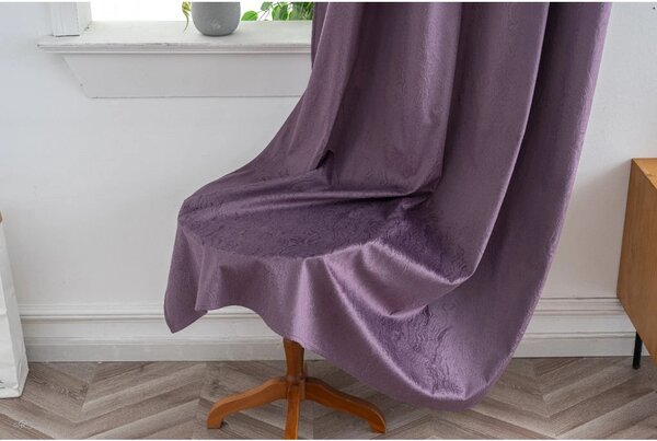 Zamračujuća zavjesa DUNES VELVET 140x250 cm, ljubičasta Sistem za vješanje: Metalni prstenovi