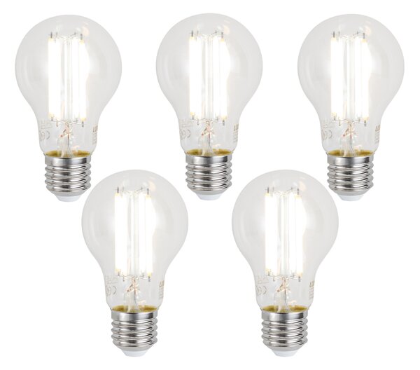 Set od 5 pametnih E27 prigušivih LED žarulja A60 prozirnih 7W 806 lm 2700-6500K Zigbee