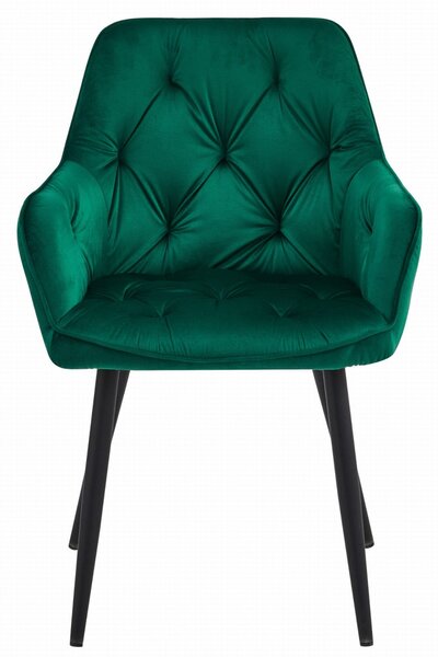 Blagovaonska stolica JORK VELVET, tamno zelena