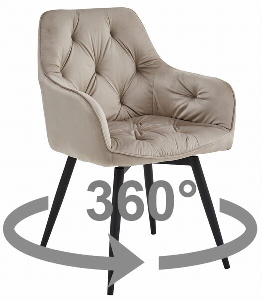 Rotirajuća blagovaonska stolica JORK360 VELVET, bež