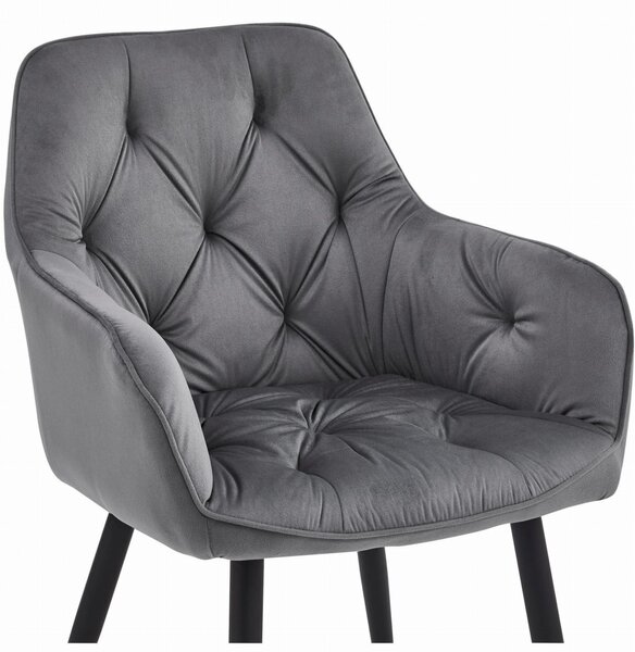 Blagovaonska stolica JORK VELVET, tamno siva