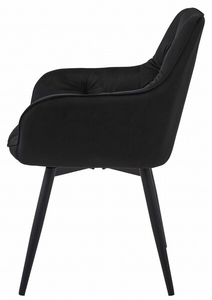Rotirajuća blagovaonska stolica JORK360 VELVET, crna