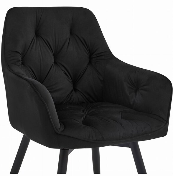 Rotirajuća blagovaonska stolica JORK360 VELVET, crna