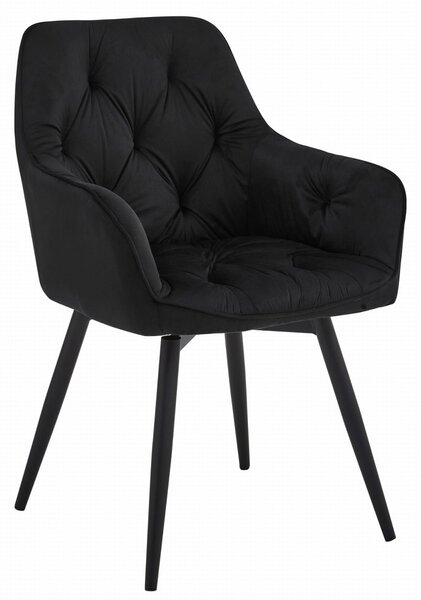 Rotirajuća blagovaonska stolica JORK360 VELVET, crna