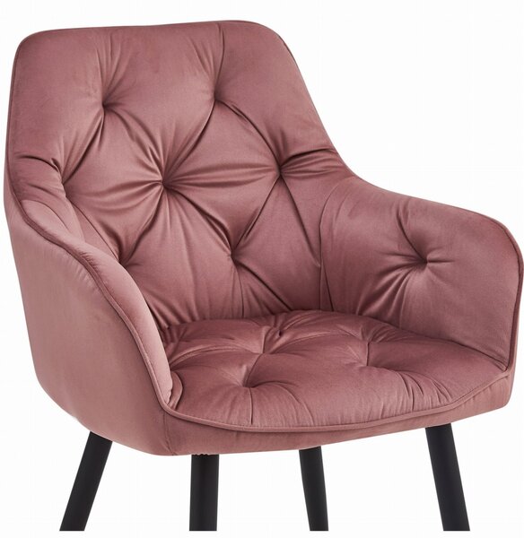 Blagovaonska stolica JORK VELVET, roze