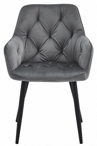 Blagovaonska stolica JORK VELVET, tamno siva