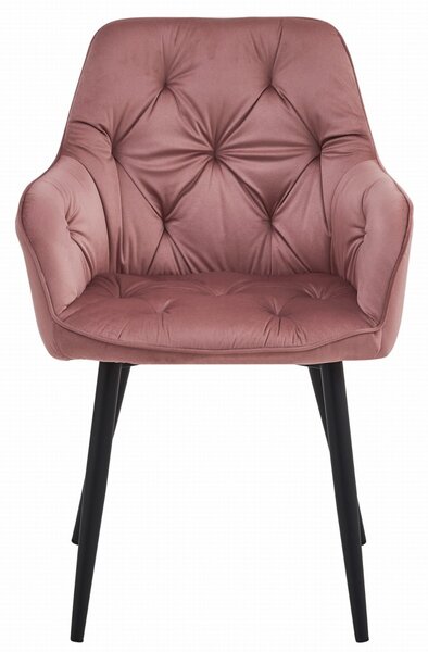Blagovaonska stolica JORK VELVET, roze